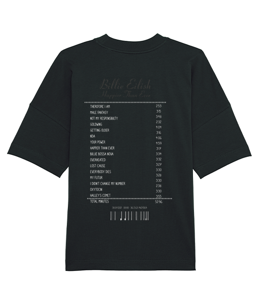 T-SHIRT OVERSIZE RECEIPT BILLIE EILISH - Vue 2